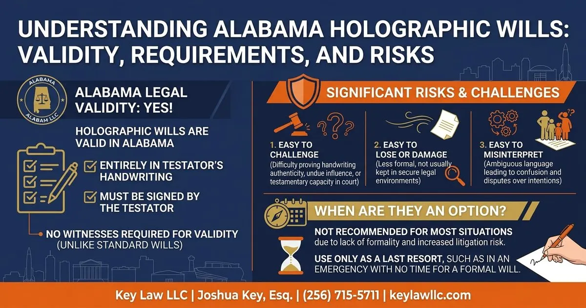 Alabama holographic handwritten wills -- are they valid and when to use them, Key Law LLC