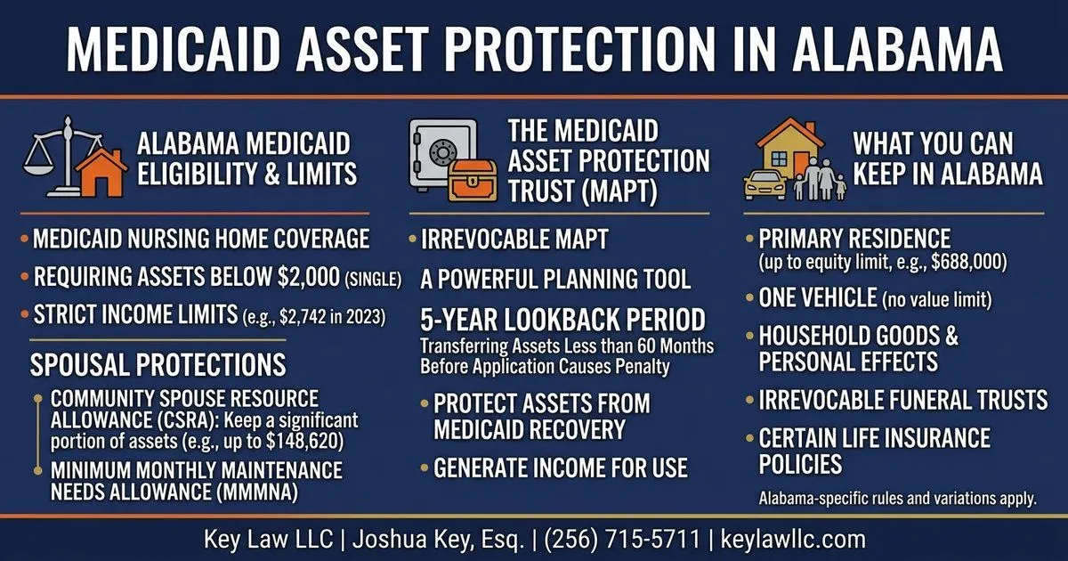 Medicaid asset protection planning in Alabama -- MAPT trusts and nursing home qualification, Key Law LLC